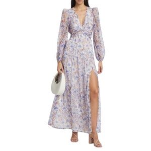 ASTR the Label Floral Maxi Dress - Lavender and Peach
